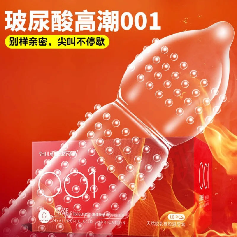 OLO ULTRA THIN CONDOM 0.01 Feeling Penis Sleeve Hyaluronic Acids Rubber latex Ejaculation Delay dotted Condoms intimate sex toy - Seprincess