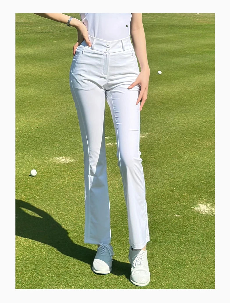 2024 SG New Golf Pants Women's Spring and Summer High Waist Thin Flared Trousers Sports Split Slim Quick-drying Straight Pants