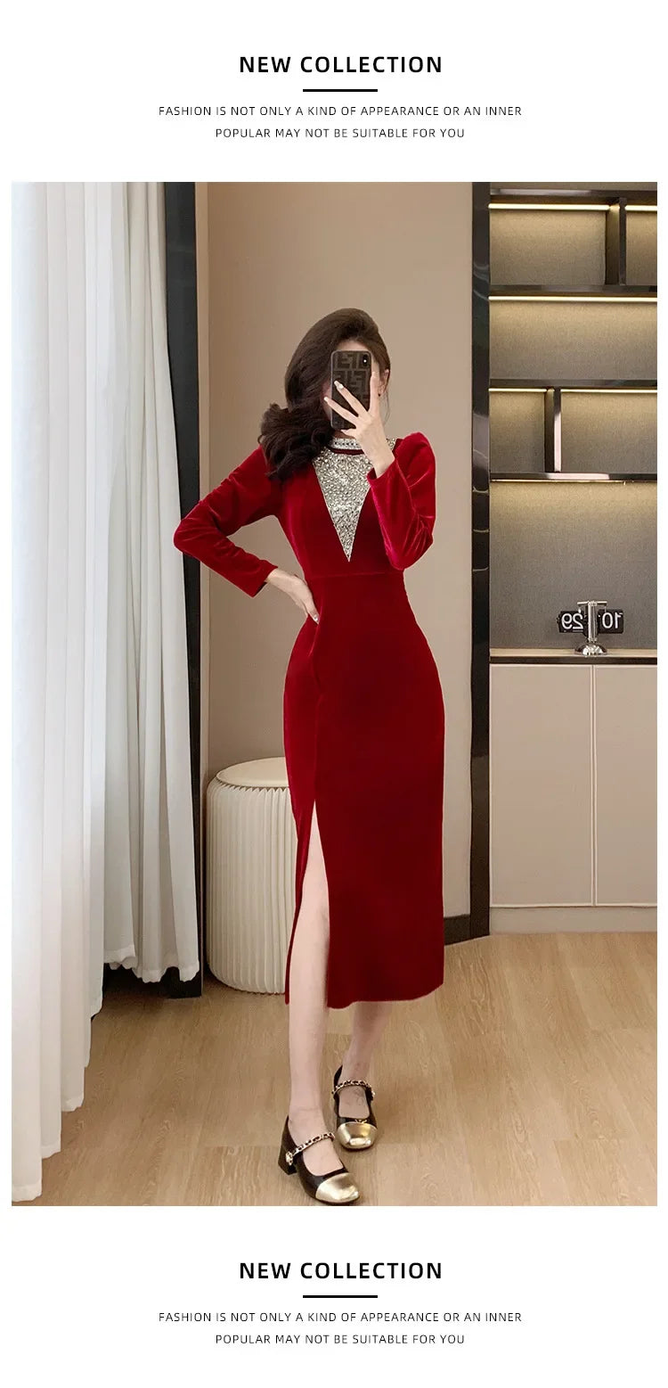 2024 Real-time Banquet Design Sensibility Heavy Embroidery Dress Yearly Hostess Warrior Gown New Year Dress - Seprincess