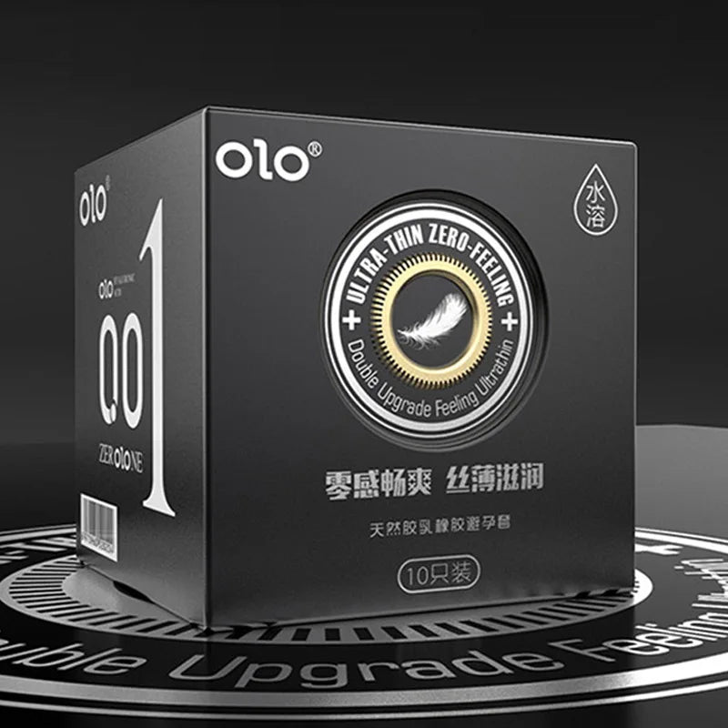 OLO Ultrathin Condoms 0.01 Zero Feeling 10PCS Penis Sleeve for Man Hyaluronic Acids Ejaculation Delay Condoms Adults Sex Toy 18+ - Seprincess