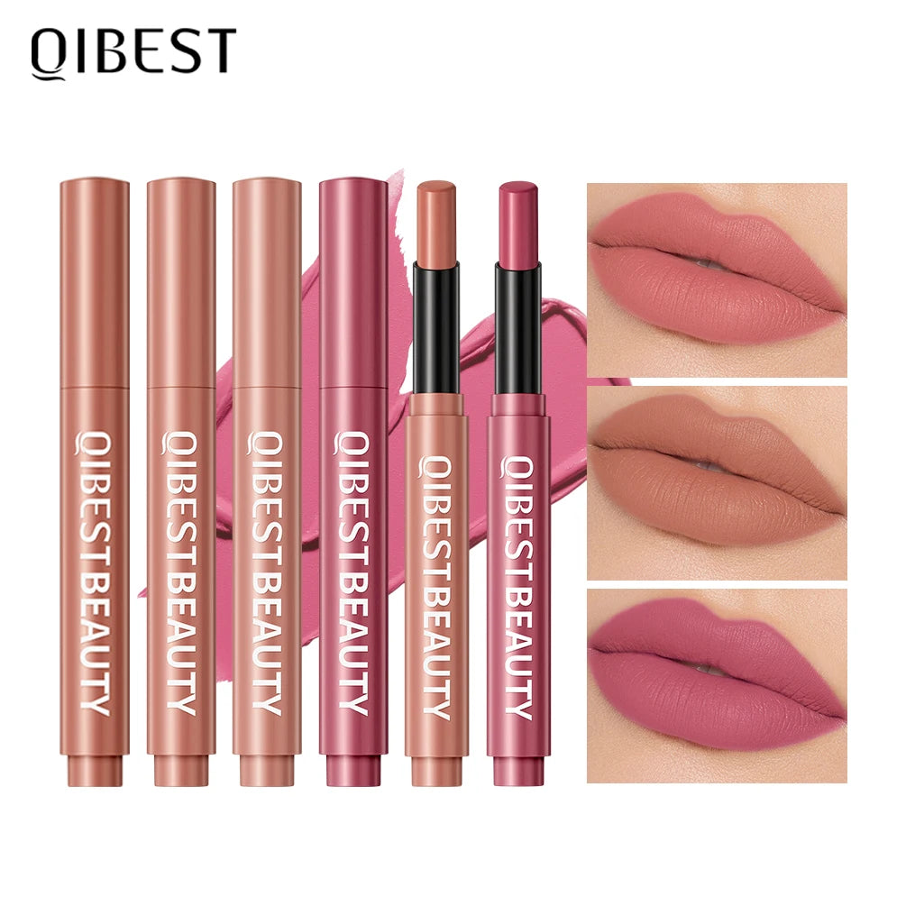 QIBEST Matte Lipstick Pen Lip Balm Moisturising Long Lasting Sexy Lip Tint Non-Stick Cup Sculpting Lipstick Lipliner Lips Makeup - Seprincess