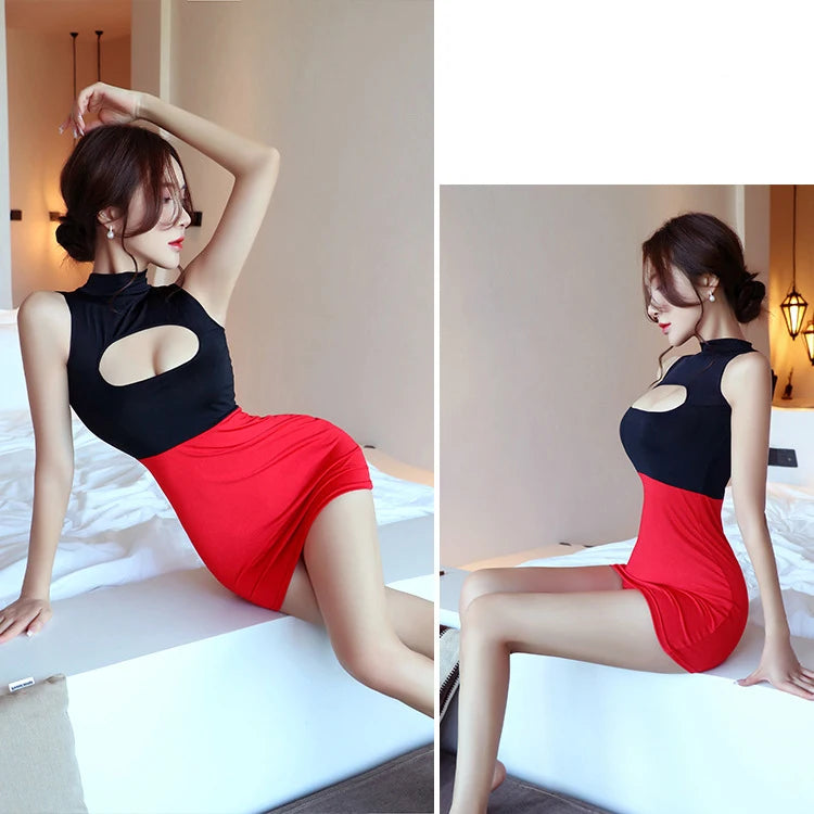 Dress Secretary uniform one-piece passionate and pure desire short skirt dress on promotion Summer clothes nightclub hot girl - Seprincess