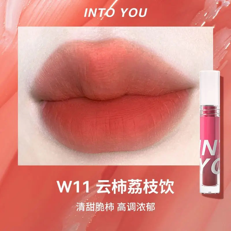 INTO YOU Beauty Water Mist Lip Glaze Lasting Non-stick Cup Matte Mousse Lipstick Natural Nude Color Sexy Lips Makeup Maquiagem - Seprincess