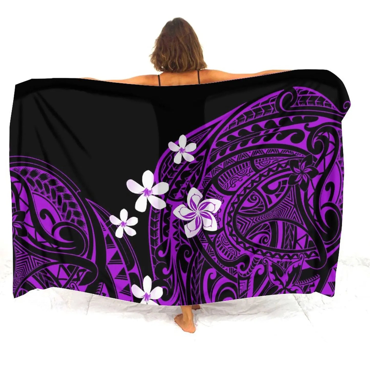 Hawaii Beach Resort Casual Elegant Sarong Shawl Swimsuit Scarf Sarong Seaside Ladies Sarong Polynesian Custom 2024 New - Seprincess