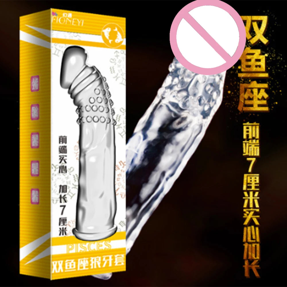 Spike Penis Sleeve Reusable Condoms Sex Toys for Men Delay Ejaculation Penis Sleeve Contraception Cock Ring Extender 남성전용기구 - Seprincess