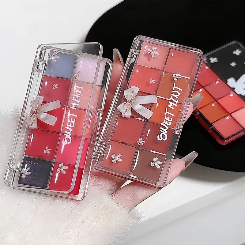 10 Color Lipstick Color Matching Lip Jelly Plate Naturally Moisturizes And Not Easy Stick The Glass Mirror Mouth Red Lip Glaze - Seprincess