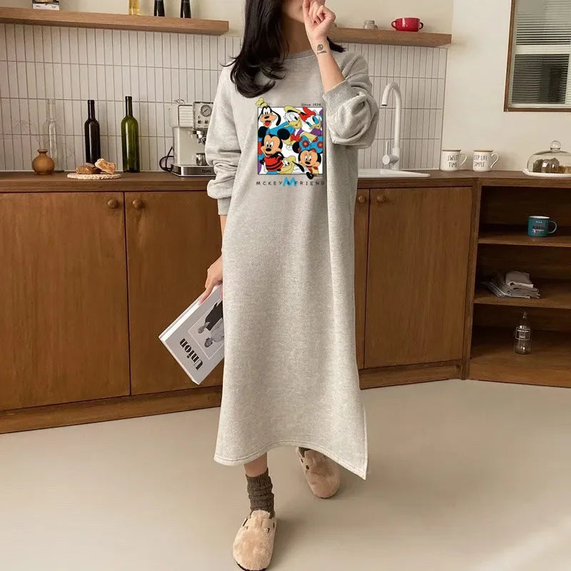 2023 Autumn/winter New Style Petite Sweatshirt Dress Women's Clothing Tweed Style Inner Autumn Winter Long Dress - Seprincess