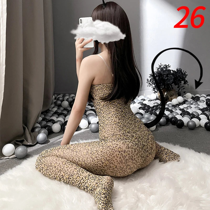 Women Lingerie sexy Fishnet Tights Mesh Bodystocking Lady bobysuit Black Hosiery Fish Net Open Crotch Exotic transparent clothes - Seprincess