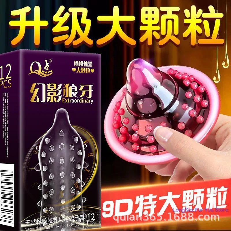 Super Lasting Condom Particles Penis Sleeves Sexual Sex Toys For Men Adult Vaginal Massage Condoms Contraception Erotic Product - Seprincess