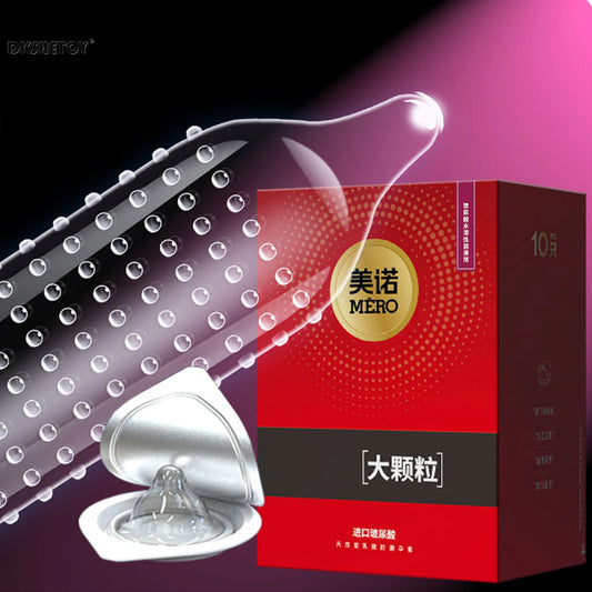 Fama latex Ultra Thin Condom for men delay ejaculation adult sex toys Spike Dotted ribbed penis sleeve long Lasting Condoms - Seprincess