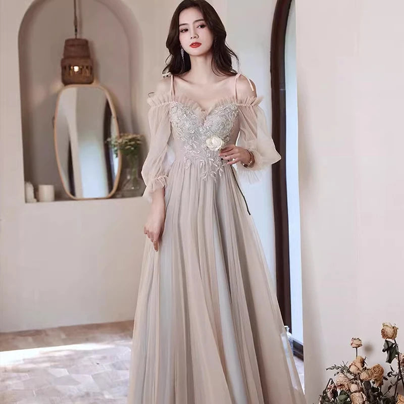 2024 Summer Light Gauze Bridesmaid Dress Women Sexy Wedding Party Gown Elegant Novelty Cheongsam Temperament Gentle Qipao - Seprincess