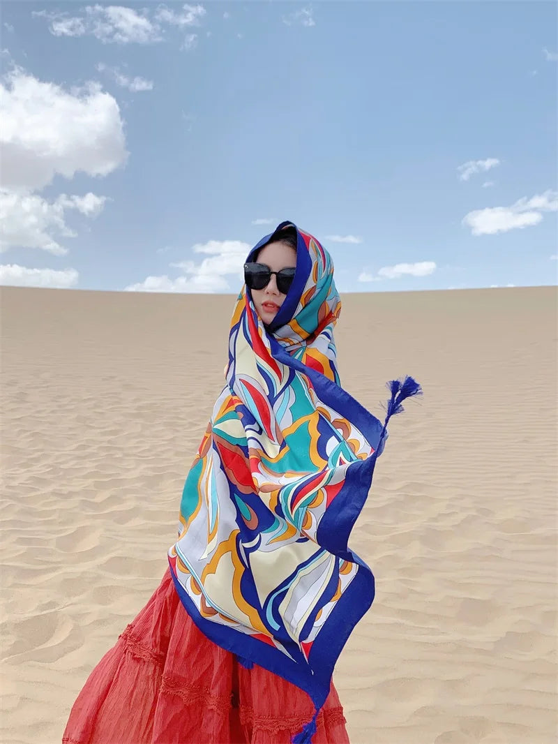 17 Styles 90x180cm Travel Beach Sunscreen Scarve Bikini Large Shawl Sarong Wrap Scarf Women Brazilian Swimsuit Bathing Cover-ups