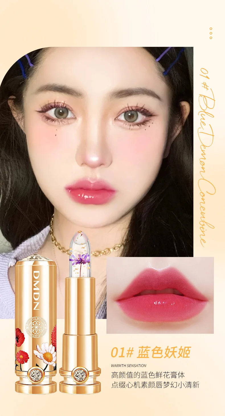 Flower Transparent Lipstick Lasting Moisturizer Crystal Jelly Lipsticks Temperature Color Changing Waterproof Lip Balm