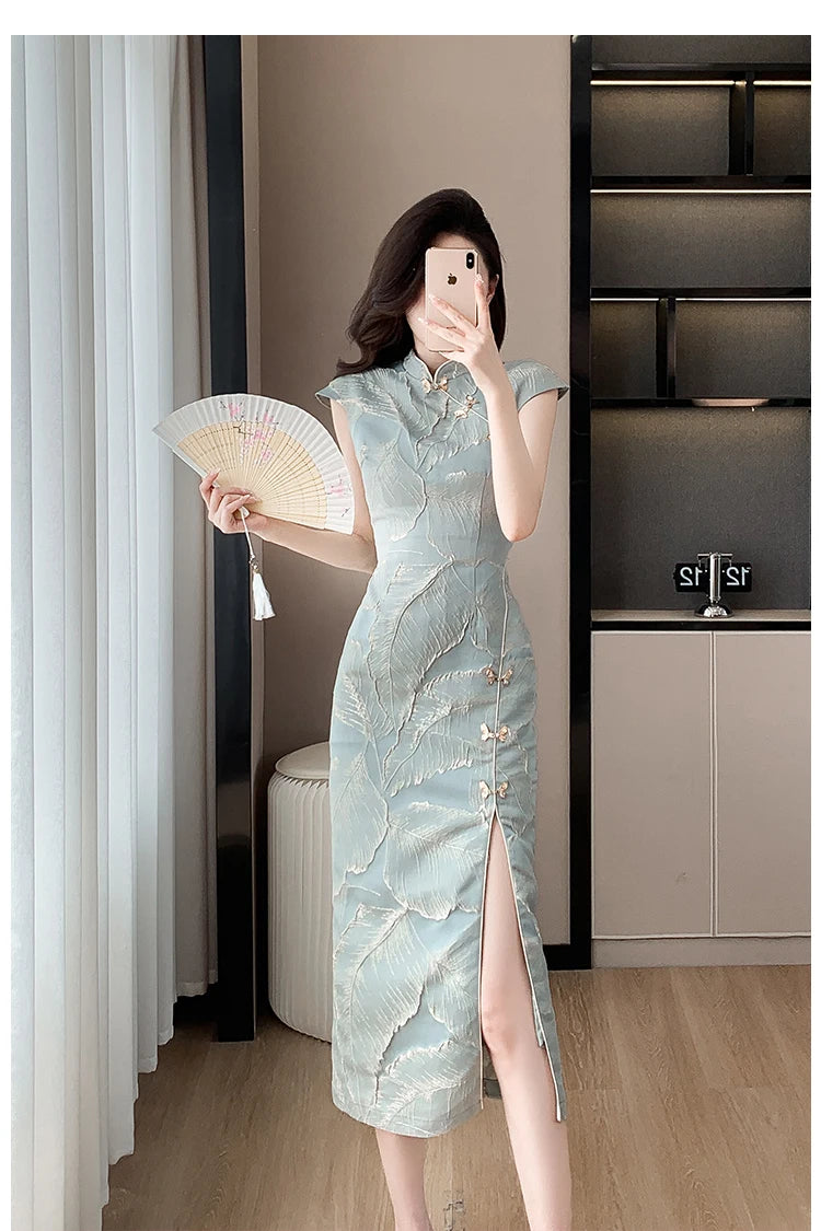 Chinese Style Short Qipao Dress Summer High-End Split Modern Improved Fashion Cheongsam - Seprincess