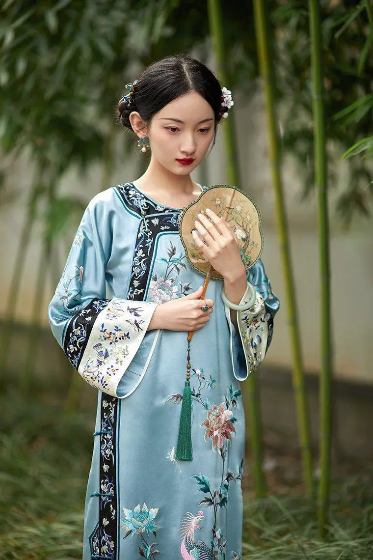 Spring Autumn Chinese traditional hanfu women elegant qipao dress vintage festival flower printing dress cheongsam qipao dress - Seprincess