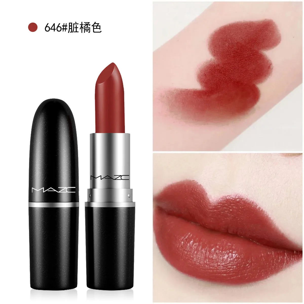 Bullet nose mouth red fog face matt moisturizing retro red mouth red makeup lipstick not easy to fade while holding makeup - Seprincess