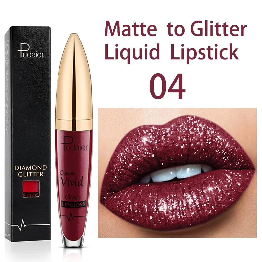 18 Colors Glitter Lip Gloss Waterproof Long Lasting Diamond Matte To Shimmer Metallic Liquid Lipstick Women Lips Makeup Cosmetic - Seprincess