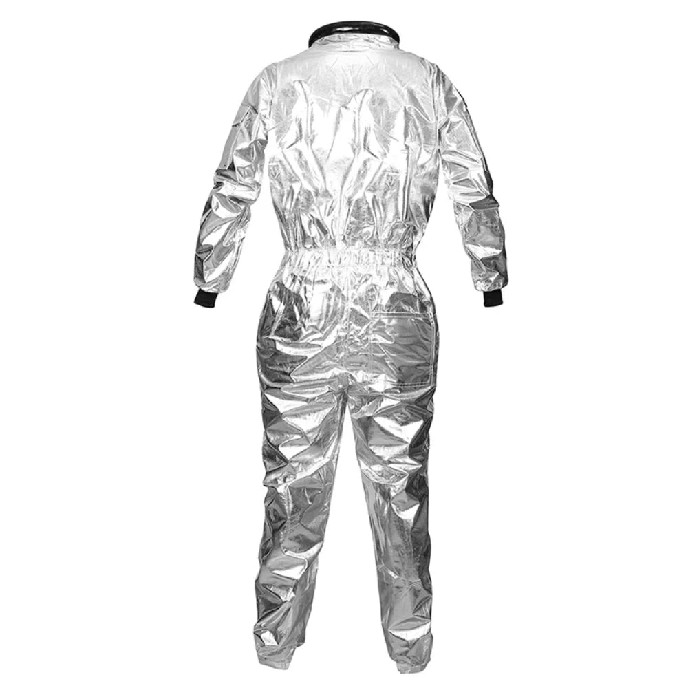 Halloween Christmas Silver Spaceman Men Women Space Suit Adult Children Astronaut Costume Family Party Dress Up Birthday Gift - Seprincess