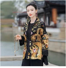 2024 chinese vintage dress qipao women national flower print dress cotton linen qipao traditional improved cheongsam dress - Seprincess