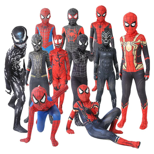 New Miles Morales Far From Home Cosplay Costume Zentai Spiderman Costume Superhero Bodysuit Spandex Suit for Kids Custom Made - Seprincess