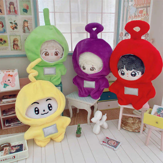 10-15Cm Anime Kawaii Teletubbies Cotton Doll Clothes Labubu Plush Doll Jumpsuit Hat Plushie Baby Crawling Clothes Accessories - Seprincess