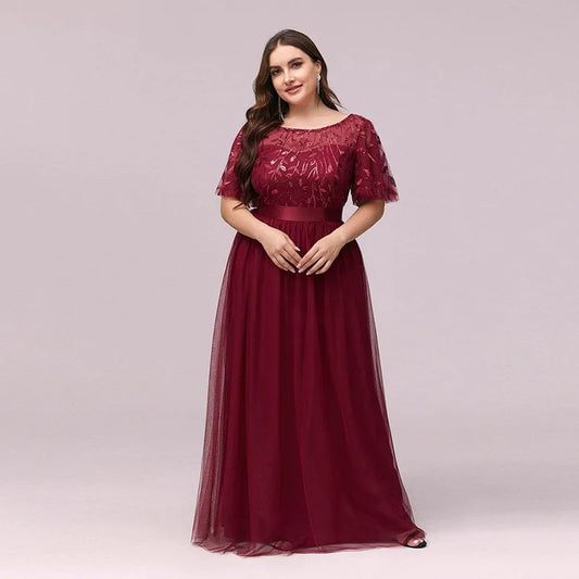 ICCLEK Vestido Feminino Festa Luxo Women's Elegant Dresses Loose Women's Red Evening Dresses Vestido Natal Plus size 8XL 9XL - Seprincess