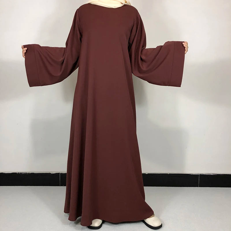 15 Colors Basic Plain Nida Abaya With Free Belt High Quality Muslim Women Modest Simple Dress EID Ramadan Islamic Clothing - Seprincess