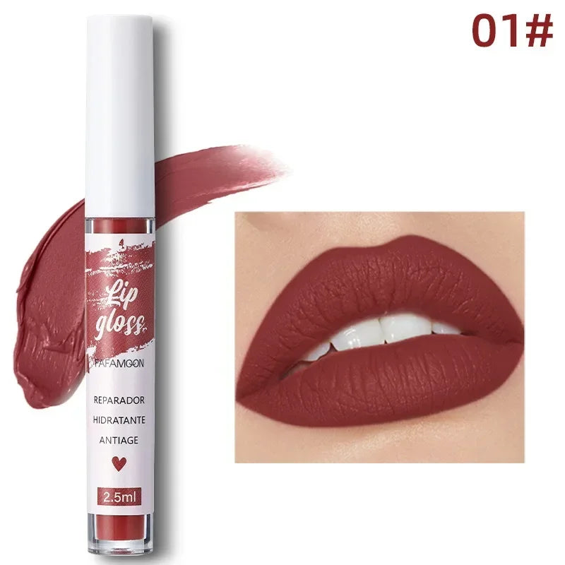 12 Color Sexy Long Lasting Velvet Matte Lip Gloss Liquid Lipstick Lip Makeup Women Beauty Red Nonstick Cup Waterproof Lip Gloss - Seprincess