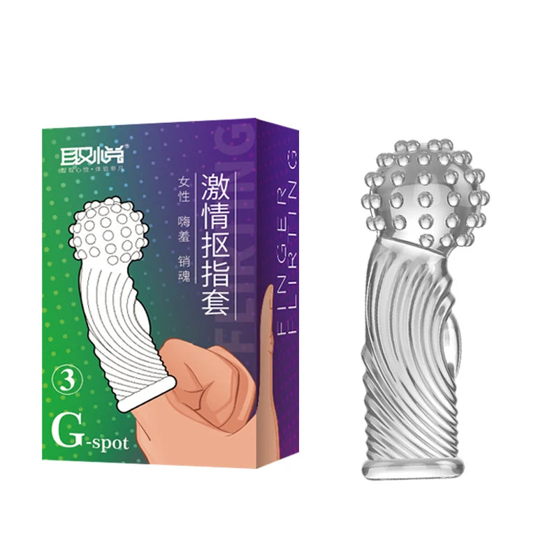 Finger Sleeve condoms G Spot Massage Adult Masturbation Sex Exotic Condom Particles Flirting Women Foreplay Anal Plug Sex Toys - Seprincess