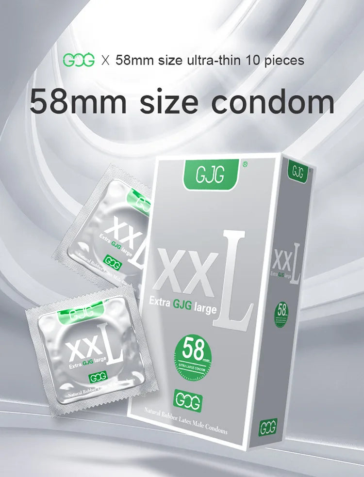 10pcs Large Size 58mm Ultra-thin Condoms for Man Penis Sleeve Natural Rubber Latex Safe contraception Sex Toys Condoms Adult 18+ - Seprincess