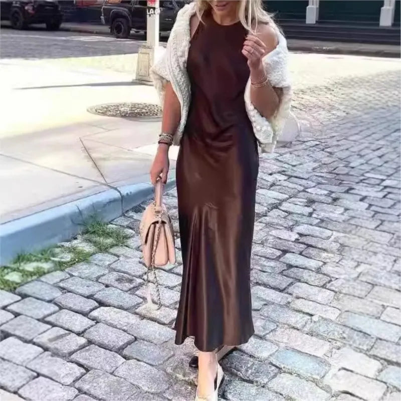 Elegant Fashion Long Dress Sexy Women's Dress Casual Women's Sleeveless Long Dress Women's High Street Clothing Vest - Seprincess