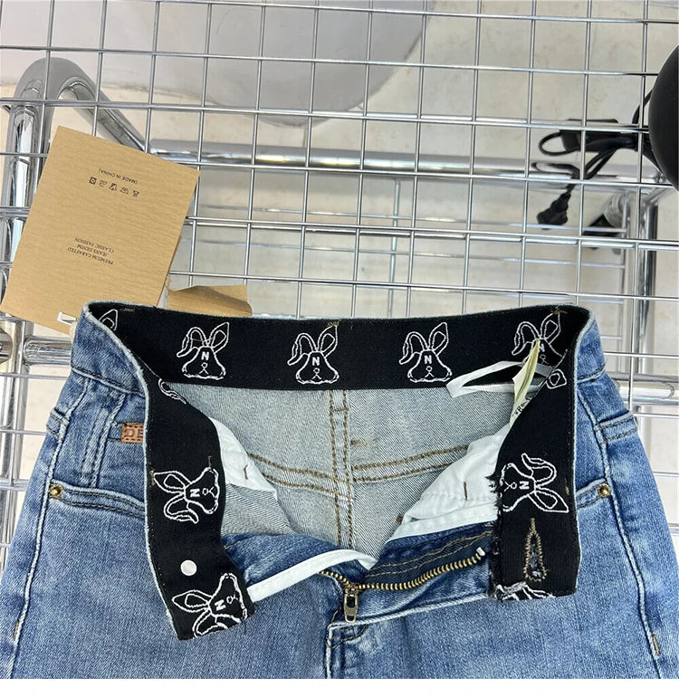 Y2k Large Size High Waist Jeans Women 2023 New Spring And Autumn Fat Mm Slim High Nine Straight Pipe Pants