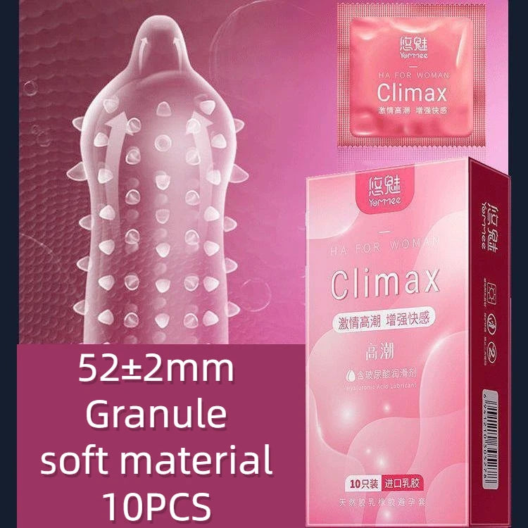 10pcs Large Particles Condoms Sex Toys for Men Screw Thread Dotted Granular High Sensitivity Penis Sleeves with Spikes Sex Goods - Seprincess