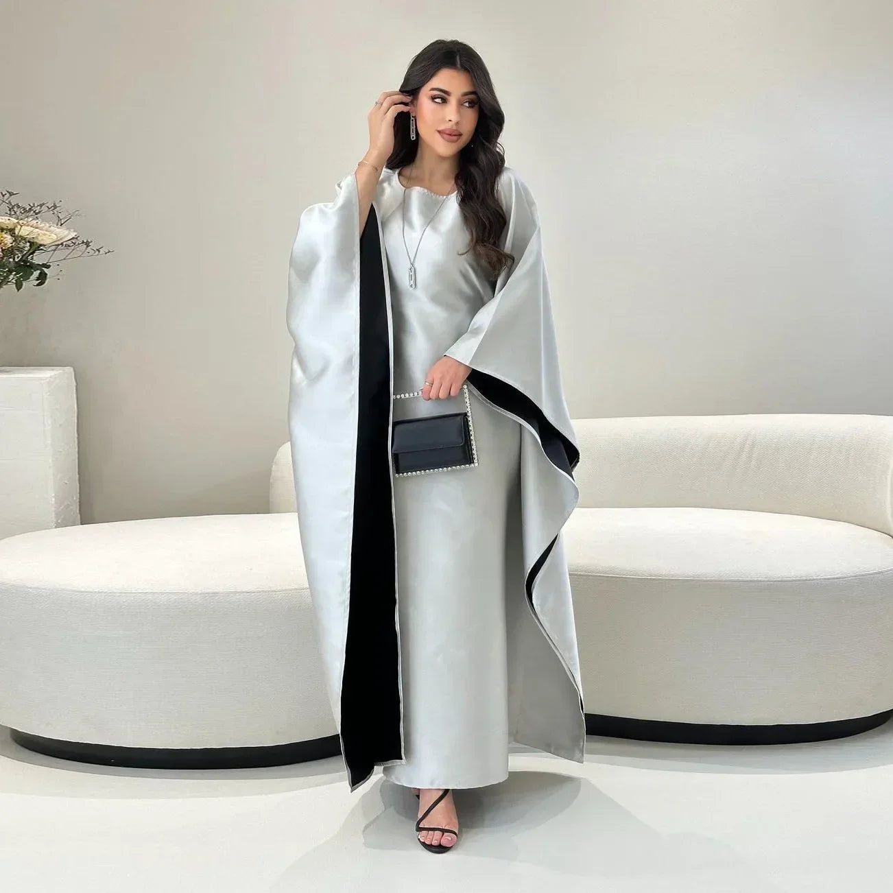 Plain Abaya Butterfly Dress Fashion Abayas for Women Dubai Turkey Muslim Party Dresses Islamic Modest Clothes Arabic Kaftan Robe - Seprincess