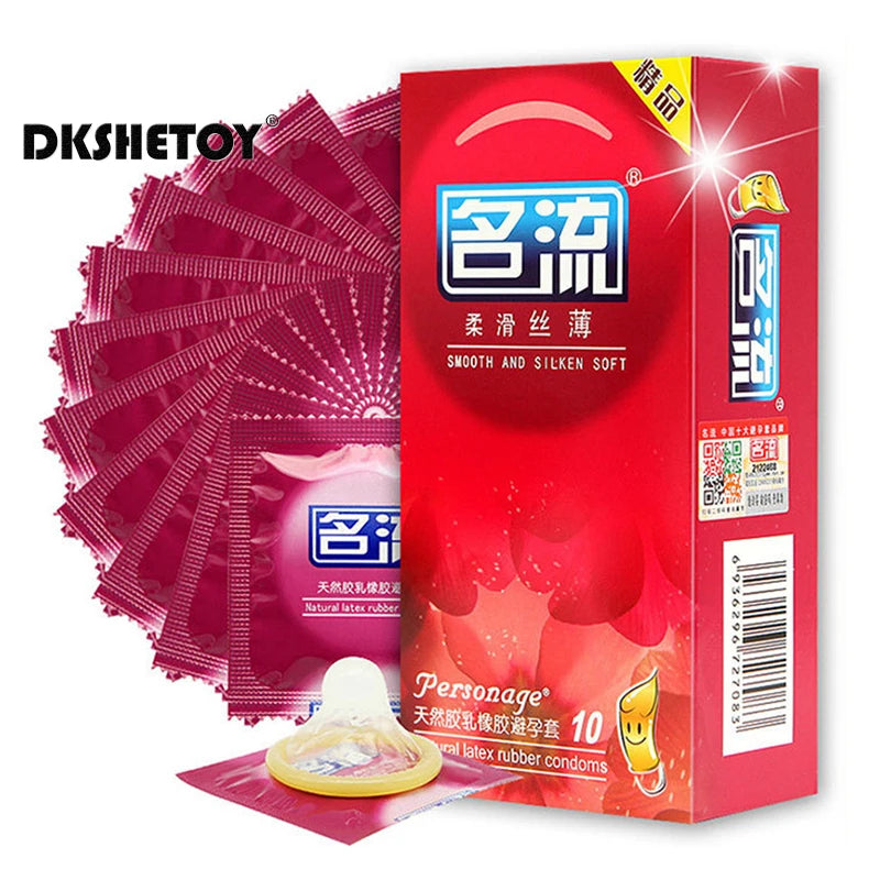 FAMA Male ultra thin Condom smooth and silken soft natural Latex Lubricated Condoms sensitive orgasm penis sleeve Adult sex toys - Seprincess