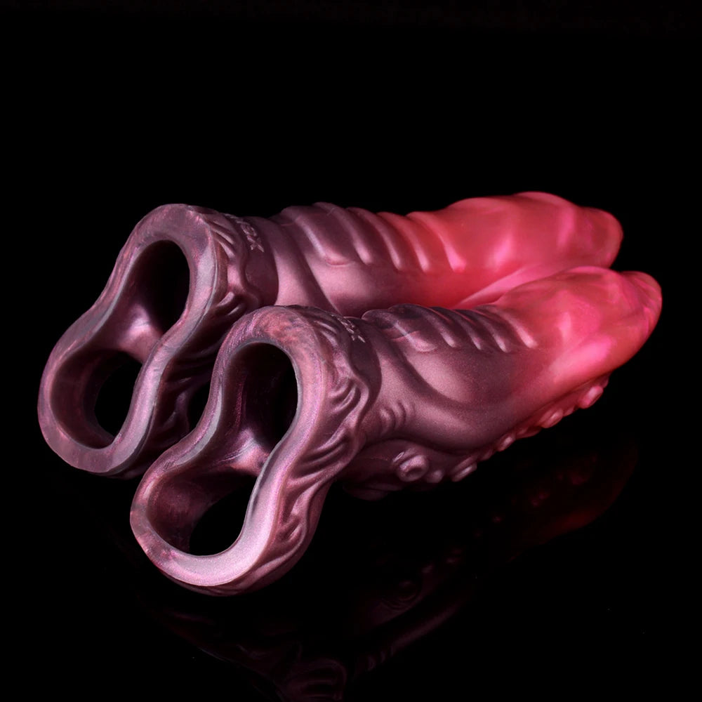 FAAK Large Silicone Fantasy Knot Penis Sleeve  Cock Enlargement Sex Toys For Men Delay Ejaculation Size M L