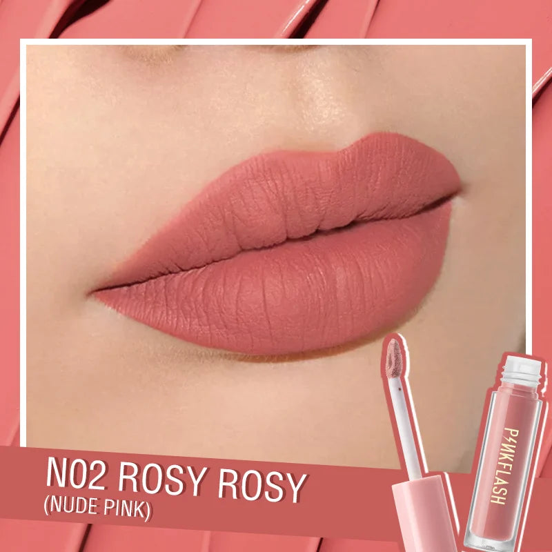 PINKFLASH Wholesale Matte Lipstick Soft Red Nude Pink Melting Lip Cream Waterproof Makeup Lipgloss Not Fade Lip Mud Lip Tint