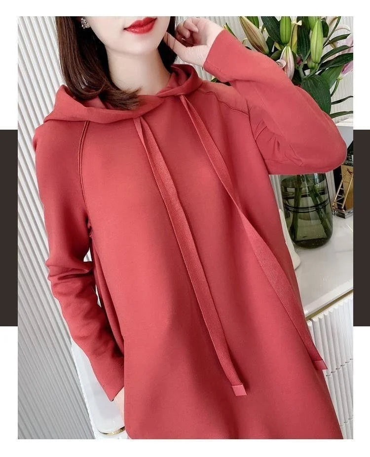 Women's Loose Casual Long Sleeve Hooded Dress Elegant Winter Party Warm Dresses For Women - Seprincess