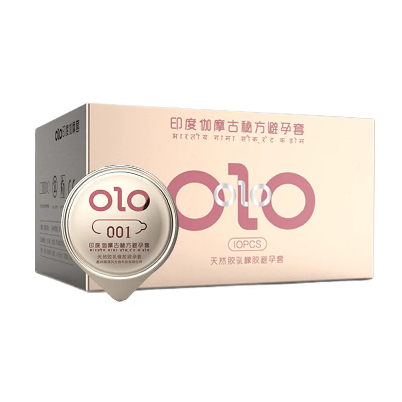 OLO Indian Delay Oil Condom Lasting Penis Sleeves Adult Sex Toys For Men Dotted Thin Ice Fire Feeling Condoms Cock Sex Supplies - Seprincess