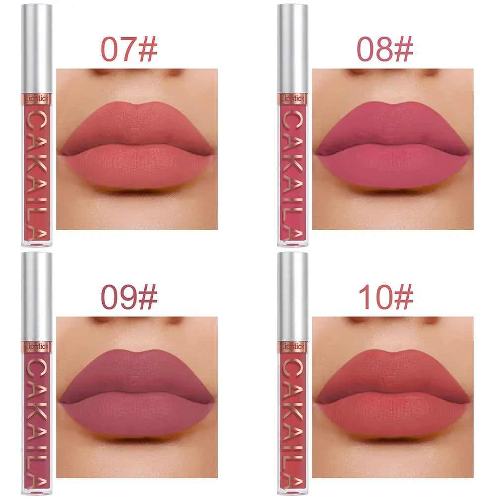 CAKAILA 6Pcs/Set Velvet Matte Lipstick 24HR Lasting Rich Matte Finish Liquid Lipstick Lip Gloss Nude Glaze Makeup Cosmetic - Seprincess