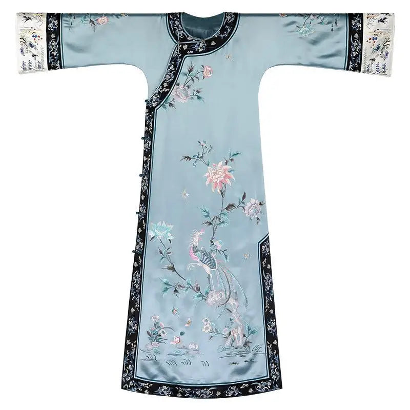 Spring Autumn Chinese traditional hanfu women elegant qipao dress vintage festival flower printing dress cheongsam qipao dress - Seprincess