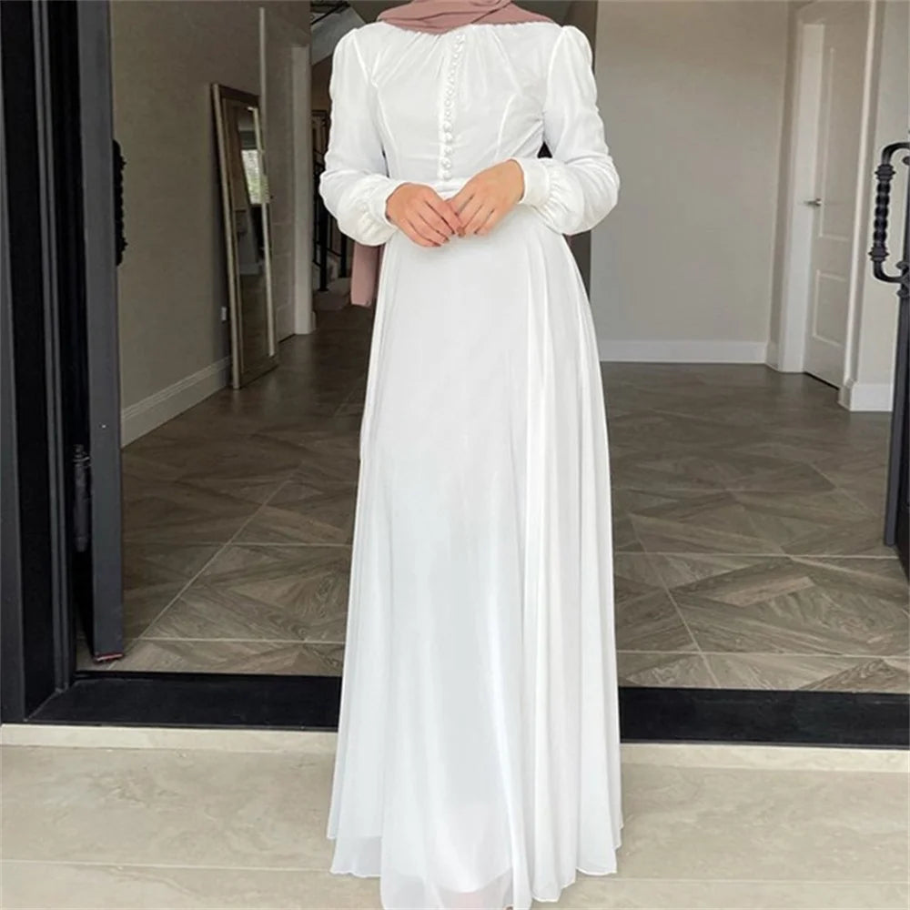 2024 Summer Modest White  Muslim Dubai Luxury Abaya Palestine Dresses Islam Eid Clothing Vestidos Para Mujer Elegantes Fiesta - Seprincess