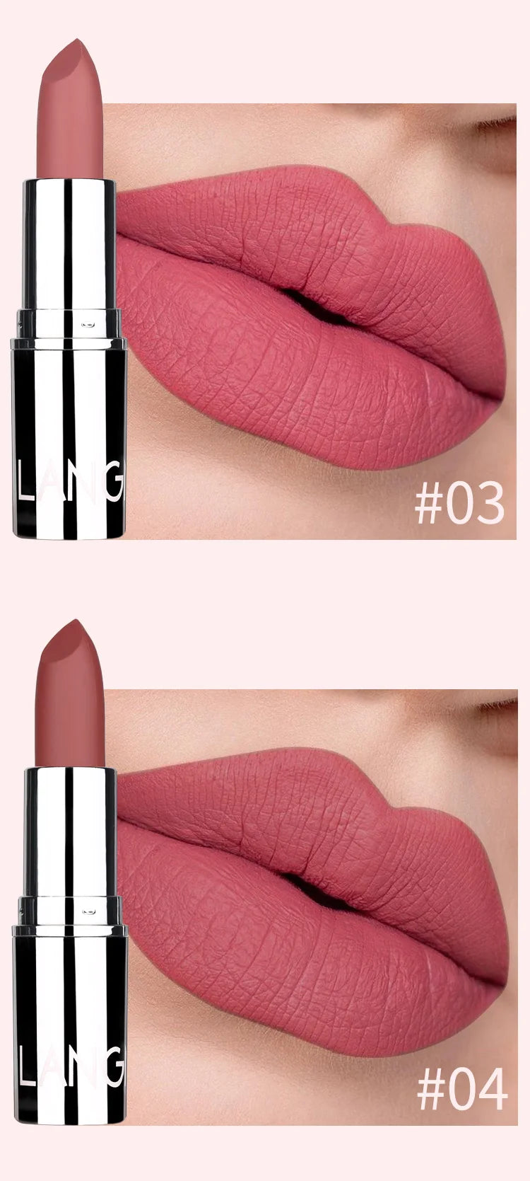 Langmani Silver Tube Matte Lipstick Non Staying Cup Makeup Lipstick  8 colors available - Seprincess