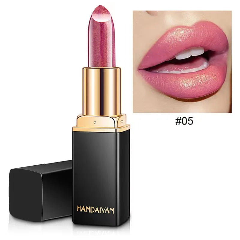 Handaiyan 9 Colors Glitter Matte Velvet Nude Lipstick Shimmer Sexy Red Pigments Makeup Long Lasting Waterproof Profissional - Seprincess