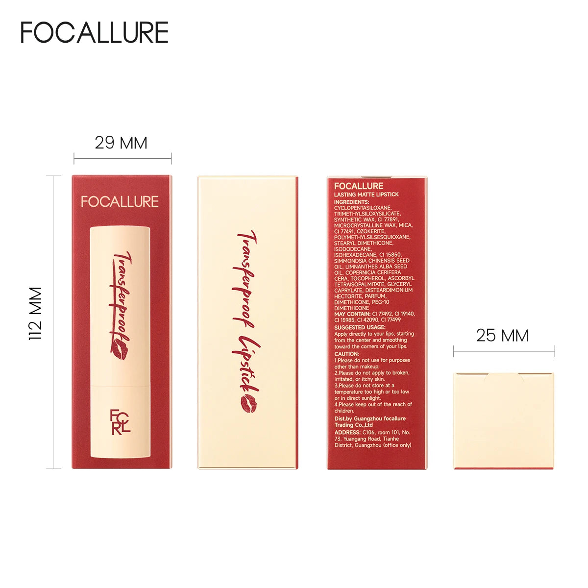 FOCALLURE Lightweight Matte Lipstick Waterproof Transferproof Lip Balm High Pigmented Moisturizing Lip Tints Makeup Cosmetics - Seprincess