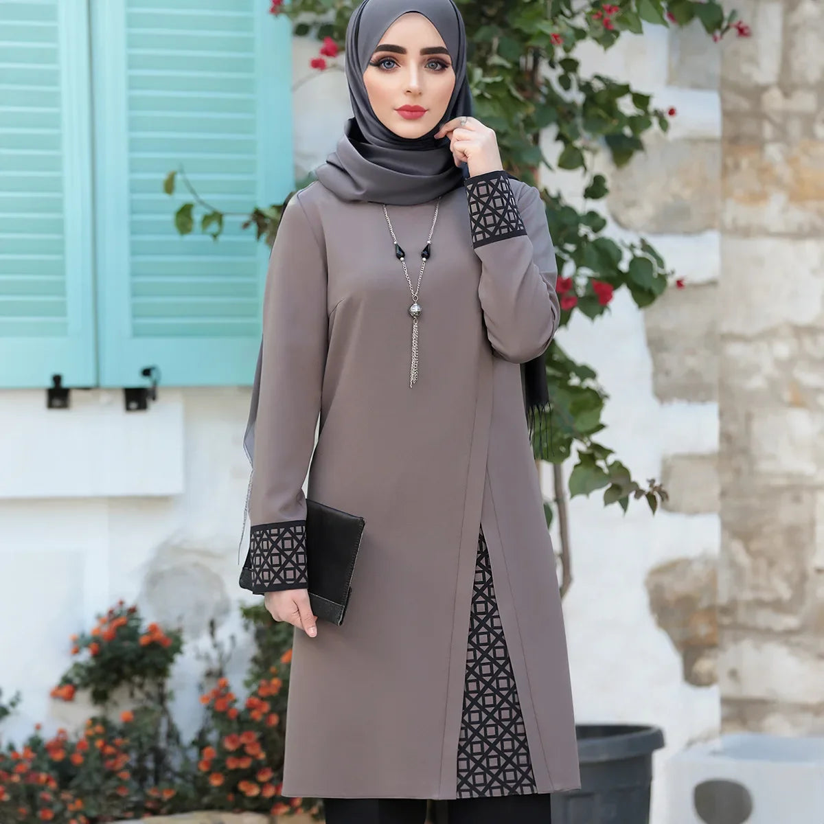 Muslim Dubai Abayas Women Set 2 Piece Top & Pant TRamadan Robe Two Piece Abaya Set Outfit Clothing Suits Evening Long Dresses - Seprincess