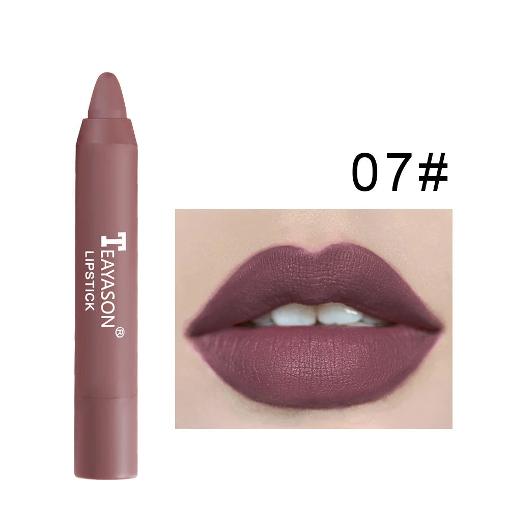 Nude Velvet Matte Lipstick Long Lasting Waterproof Color Rendering Non-stick Cup Lipstick Pens Lips Liner Pencil Woman Cosmetics