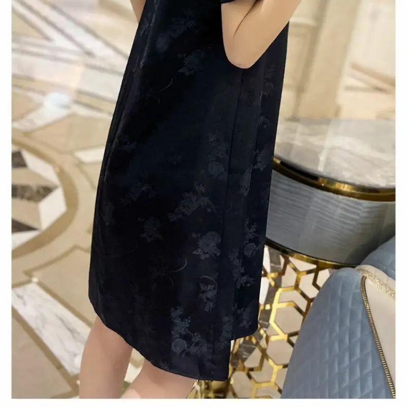 2024 new chinese style traditional cheongsam dress women sexy improved casual daily qipao dress lady satin style qipao dress