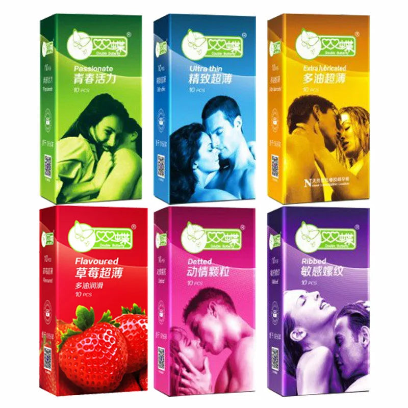 Lubricated Condoms Cock Penis Sleeves For Men Adult Fruit Flavor Smooth Sex Toy Thread Ribbed Passionate Condoms Male Sex Shop - Seprincess