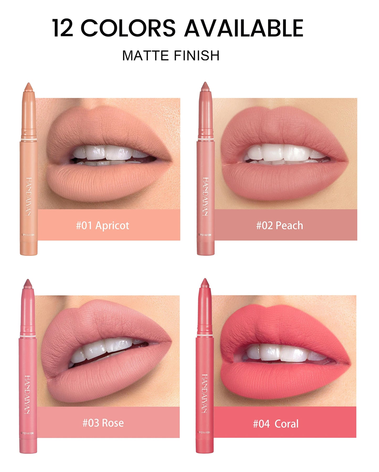 HANDAIYAN New Arrive Matte Lipstick Pencil Makeup Silky Velvet Lip Stick Pen Waterproof Nude Pink Red Lip Blam Make Up Cosmetics - Seprincess